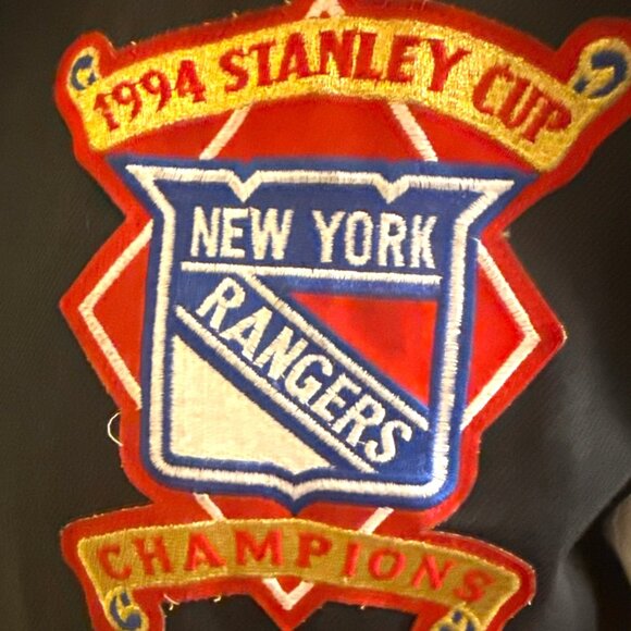 1994 NHL Rangers Stanley Cup Champions Jacket XL Jeff Hamilton Coat Black/Red - Picture 11 of 16